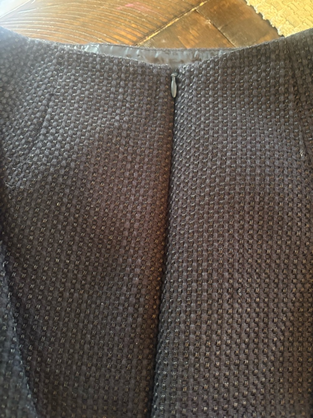 Ann Taylor Petite SUIT SET Navy Textured  6P Classic Blazer & Skirt set EUC - Picture 5 of 8